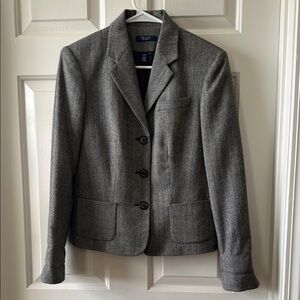 Chaps Gray Tailored Blazer with Notched Lapels